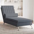 Miniatyrbild 1 av 2: Massageschäslong med bolster mörkgrå sammet