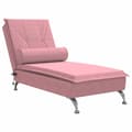 Miniatyrbild 2 av 2: Massageschäslong med bolster rosa sammet