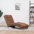 Miniatyrbild 1 av 2: Massageschäslong brun konstmocka