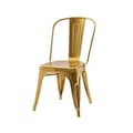 Miniatyrbild 3 av 4: Set med 4 stolar i industriell stil i metall i guld - Blank yta