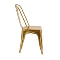 Miniatyrbild 4 av 4: Set med 4 stolar i industriell stil i metall i guld - Blank yta