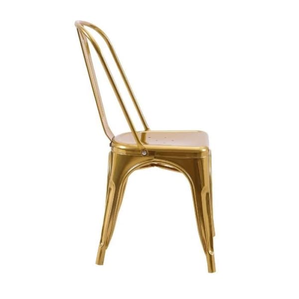 Set med 4 stolar i industriell stil i metall i guld - Blank yta