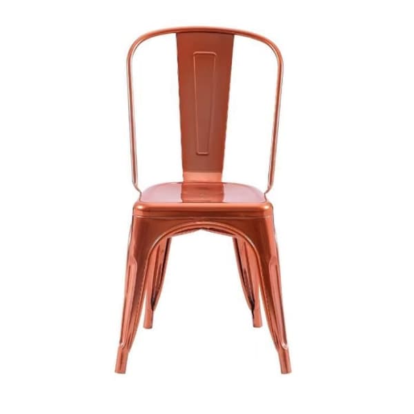 Set av 4 stolar i industriell stil i kopparfärgad metall - Blank finish.