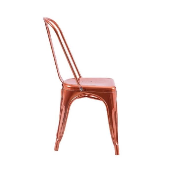 Set av 4 stolar i industriell stil i kopparfärgad metall - Blank finish.