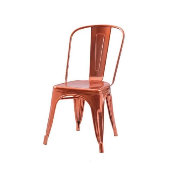 Set av 4 stolar i industriell stil i kopparfärgad metall - Blank finish.