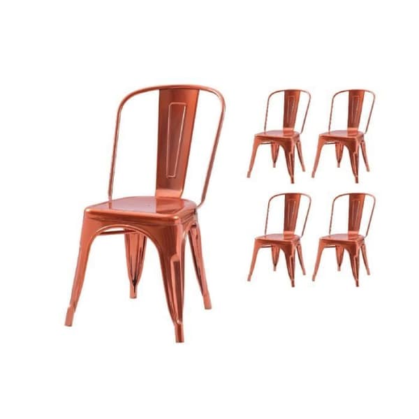 Set av 4 stolar i industriell stil i kopparfärgad metall - Blank finish.