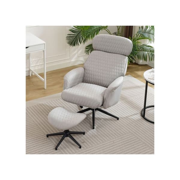 Justerbar chaise longue i grått (med fotstöd), höjd 107 cm, sitsbredd 50 cm, sitsdjup 51 cm