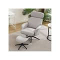 Miniatyrbild 3 av 6: Justerbar chaise longue i grått (med fotstöd), höjd 107 cm, sitsbredd 50 cm, sitsdjup 51 cm