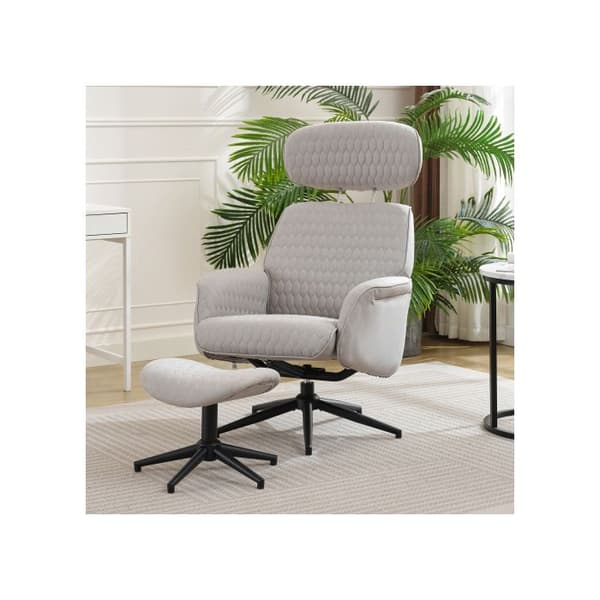 Justerbar chaise longue i grått (med fotstöd), höjd 107 cm, sitsbredd 50 cm, sitsdjup 51 cm