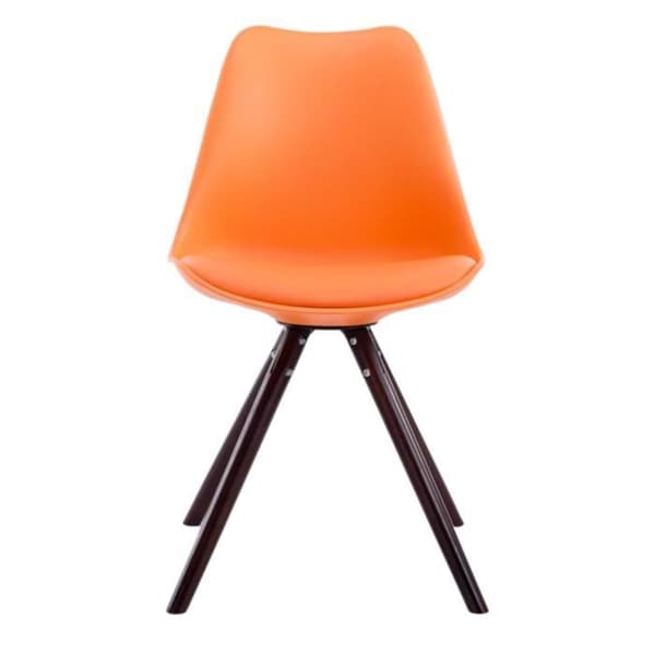 Set med 4 Stolar till Matplats Toulouse i Konstläder med Ben i Trä, Orange-Kapucino