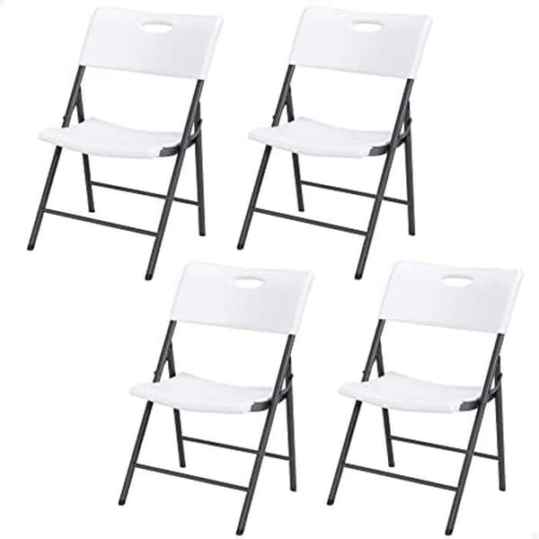Fällbara Stolar - LIFETIME - 80739 - 4-pack - Högdensitetsplast - Stål - Vit