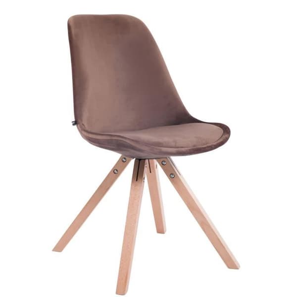 Set med 4 Matstolar - CLP - Toulouse i Sammet - Massivt Trä - Skandinavisk Design