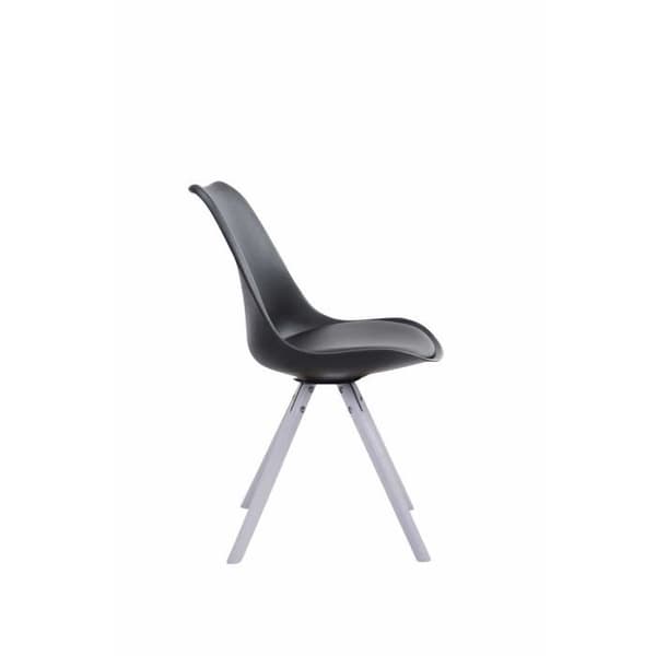 Stol Toulouse i konstläder med rund bas - Svart - Vit - Modern design - CLP - Matplats