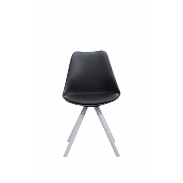 Stol Toulouse i konstläder med rund bas - Svart - Vit - Modern design - CLP - Matplats