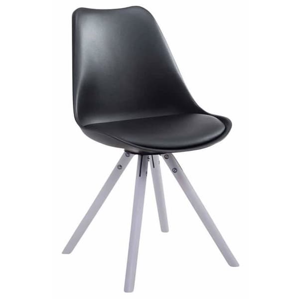 Stol Toulouse i konstläder med rund bas - Svart - Vit - Modern design - CLP - Matplats