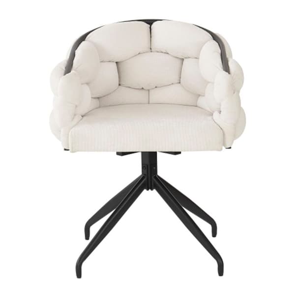 Lyxiga sammetsstolar (6 stycken) med ryggstöd Matstol, ergonomisk stol, bubbels stol, beige