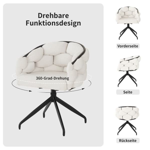 Lyxiga sammetsstolar (6 stycken) med ryggstöd Matstol, ergonomisk stol, bubbels stol, beige