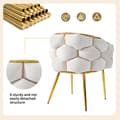 Miniatyrbild 5 av 6: Lyxig sammetstol (4 delar), ben i guldpläterad järn, beige stol, bubbelsol, ergonomisk stol