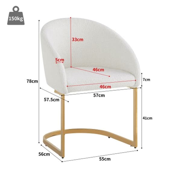 Chaise luge (4 delar) Matstol för vardagsrum, ergonomisk stol, stol med silverfärgad fot, beige