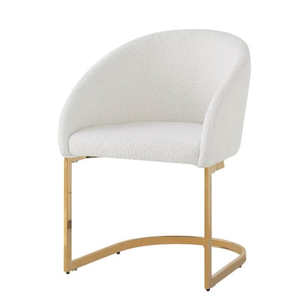 Chaise luge (4 delar) Matstol för vardagsrum, ergonomisk stol, stol med silverfärgad fot, beige