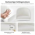 Miniatyrbild 6 av 6: Chaise luge (4 delar) Matstol för vardagsrum, ergonomisk stol, stol med silverfärgad fot, beige