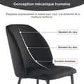 Miniatyrbild 3 av 6: Matsalsstol med ryggstöd (2 stycken) Ergonomisk stol, metallben, svart