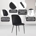 Miniatyrbild 4 av 6: Matsalsstol med ryggstöd (2 stycken) Ergonomisk stol, metallben, svart