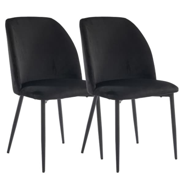 Matsalsstol med ryggstöd (2 stycken) Ergonomisk stol, metallben, svart