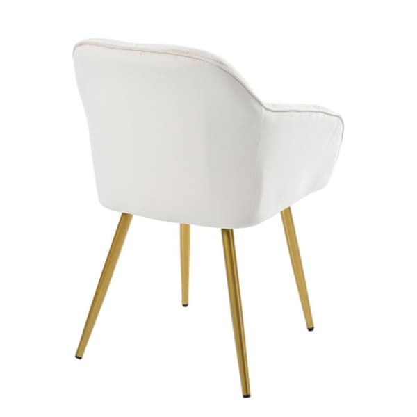 Matsalsstolar (6 stycken), stoppad stol med metallben, sammet, klädsel i sammet, beige