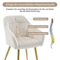 Miniatyrbild 2 av 5: Matsalsstolar (6 stycken), stoppad stol med metallben, sammet, klädsel i sammet, beige