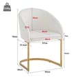 Miniatyrbild 3 av 5: Sittsoffa (2 delar) Ergonomisk stol, stol med järnfötter Silver, Beige