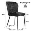Miniatyrbild 3 av 6: Mattsalstol (2 delar), svart, Designstol med stoppad rygg, sits i sammet, struktur i metall