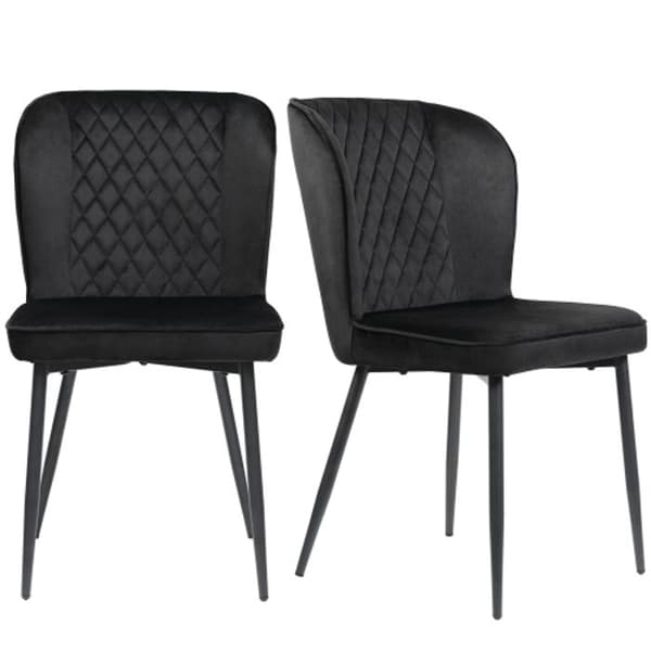 Mattsalstol (2 delar), svart, Designstol med stoppad rygg, sits i sammet, struktur i metall