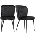 Miniatyrbild 6 av 6: Mattsalstol (2 delar), svart, Designstol med stoppad rygg, sits i sammet, struktur i metall