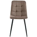Miniatyrbild 3 av 6: Matstolar (4 st), brun, Set med 4 designstolar med vadderad rygg och sits i sammet, metallstruktur