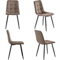 Miniatyrbild 2 av 6: Matstolar (4 st), brun, Set med 4 designstolar med vadderad rygg och sits i sammet, metallstruktur