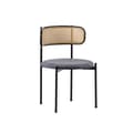 Miniatyrbild 4 av 6: Matstol i sammet, set med 2, modern och minimalistisk soffstol, fyra metallben, grå