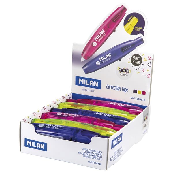 Milan Display Box 12 5 Mm X 6 M Påskjutare Korrektion Band 5 Mm X 6 M Flerfärgad