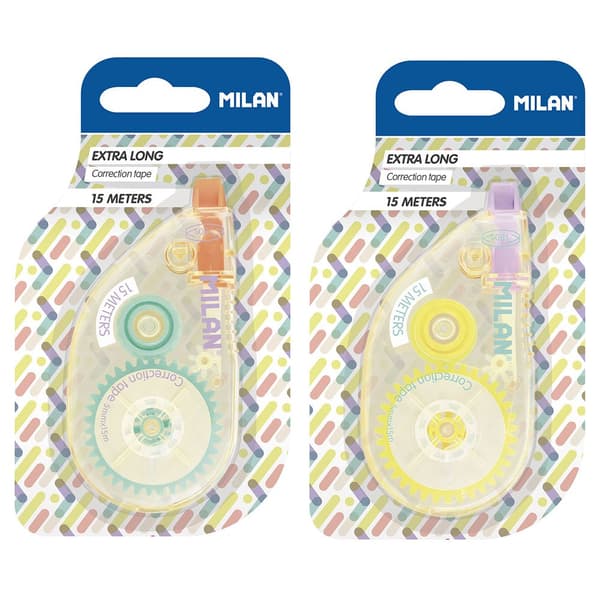 Milan Udstillingsboks 12 5 Mm X 15 M Pakker 5 Mm X 15 M Korrektionstape New Look-serien Transparent
