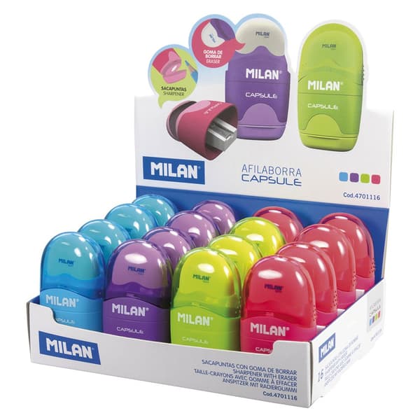 Milan Display Box 16 Capsule Med Penna Pennvässare Capsule Durchsichtig