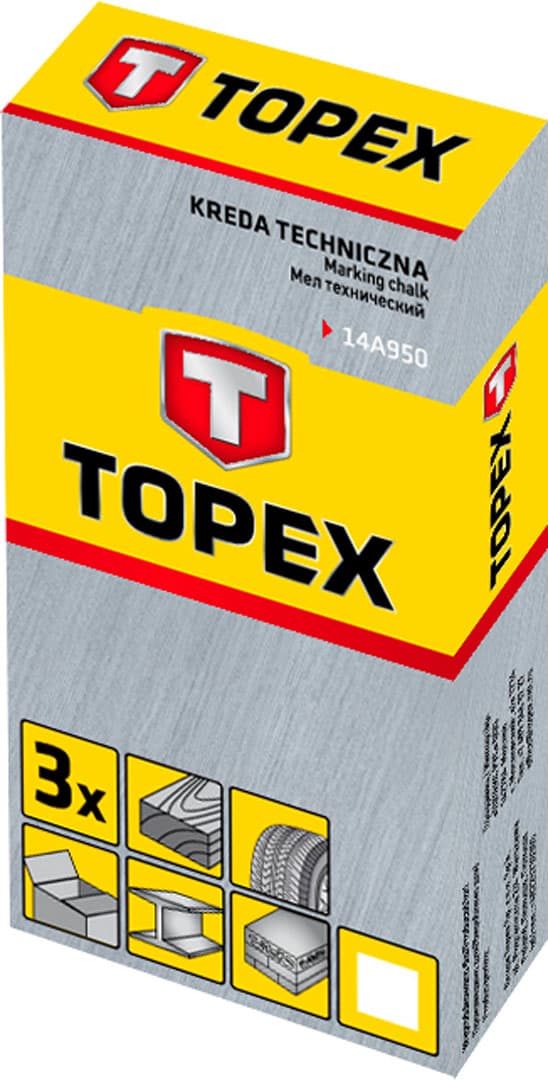 Vit teknisk krita, 13 x 85 mm, 3 st.