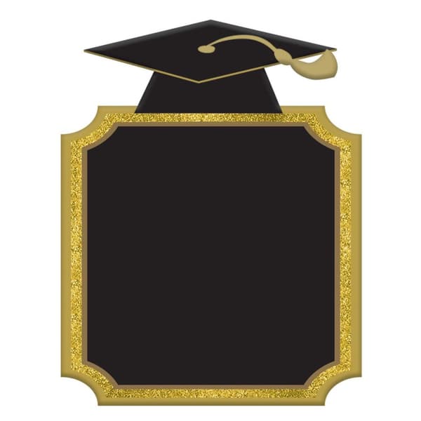 Amscan Graduation MDF kridttavle Black/Gold One Size