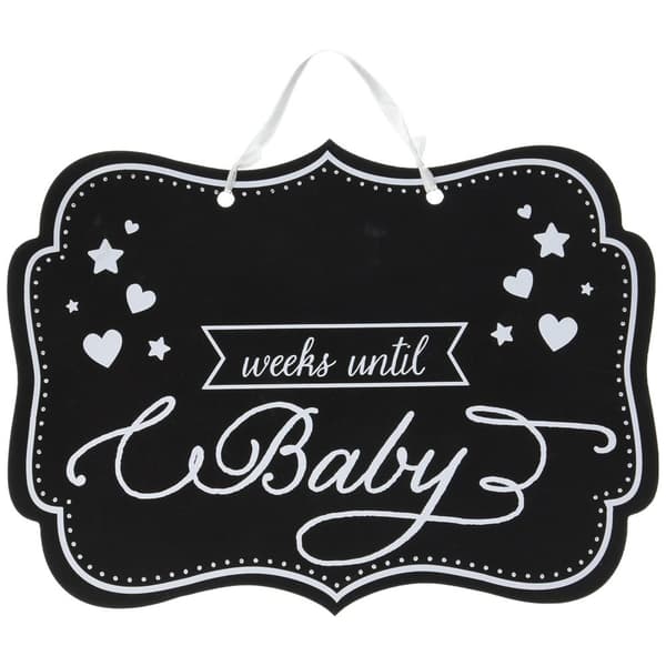 Amscan Veckor tills baby shower tavla skylt Black/White One Size