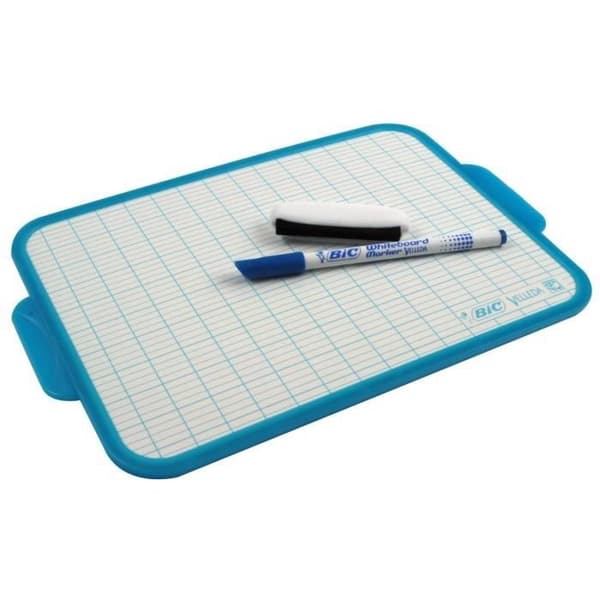 BIC® - Velleda® torrraderingsyta - 19x26cm + 1 Velleda® 1721 fin torrraderingsmarkör (blått bläck) + 1 klippt suddgummi