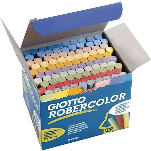 Cylindriska kritor - OMYACOLOR - Robercolor - Box med 100 st - Diverse färger - Snabbradering