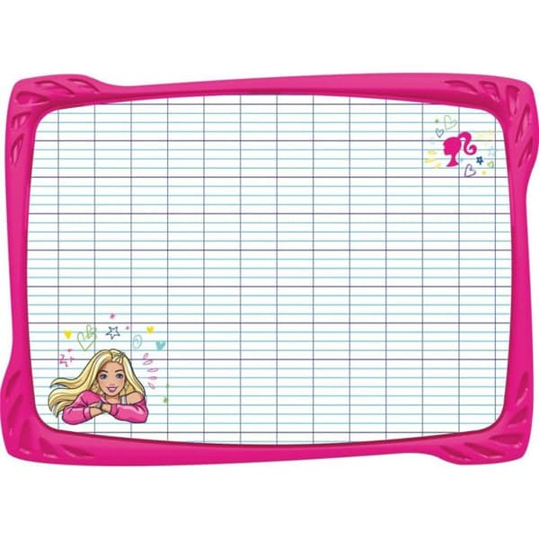 Maped - Barbie Unbreakable White Slate Kit - Med 1 tillbehörshållare, 1 borste, 1 filtpenna - Rosa