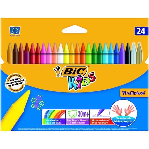 Färgkritor - BIC - Plastidecor - Paket om 24 - Ultraren - För barn från 2 år