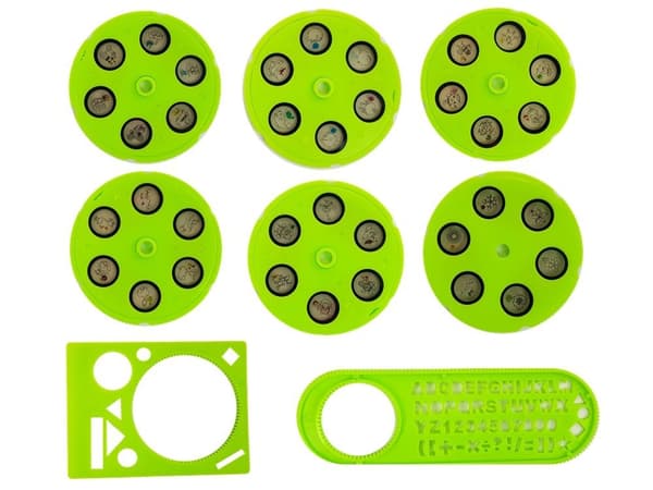 Educational Table with Projector Chair Crayons Magnets Letters and Numbers