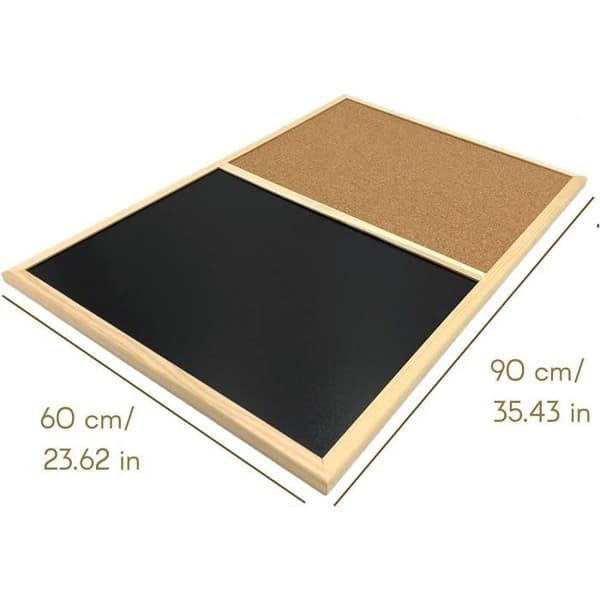Tavla Liege Magnetisk - 90 x 60 cm - och Svart Tafla-Krita - Ram av Furu - Panel för Kontor