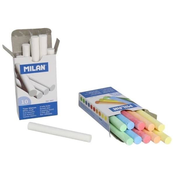 Milan tavla krita 8 cm vit/färg 2 x 10 st